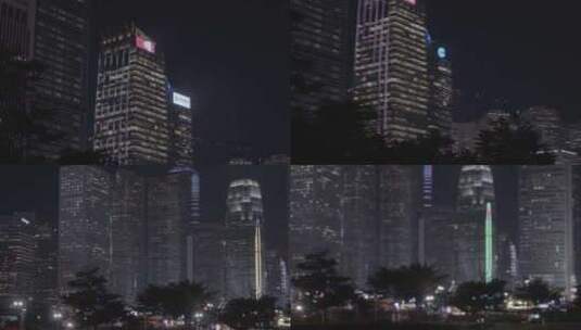 香港中环建筑夜景高清在线视频素材下载