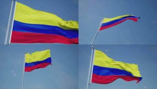 哥伦比亚旗帜高清在线视频素材下载