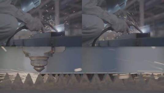 电焊 焊接 火花 锻造 螺旋 金属 切割高清在线视频素材下载