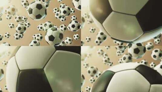 足球落下3d动画高清在线视频素材下载