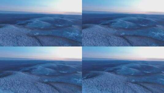 大兴安岭林海雪原寒冬夕阳雪景高清在线视频素材下载