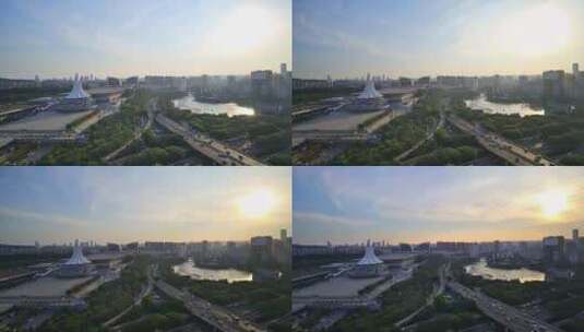 广西南宁国际会展中心城市风光延时高清在线视频素材下载