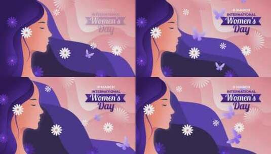三八妇女节快乐动画4k高清在线视频素材下载