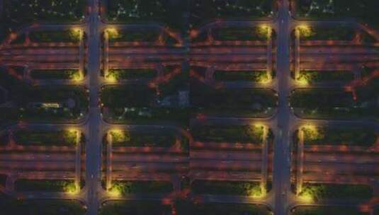 航拍城市风光道路交通夜景高清在线视频素材下载