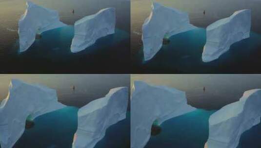 4K-海洋中的冰山、冰岛风光高清在线视频素材下载