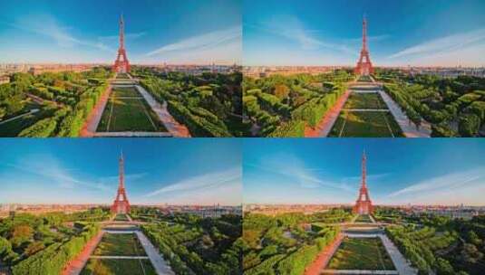 4K_巴黎埃菲尔铁塔高清在线视频素材下载