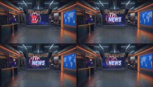 3D虚拟电视演播室新闻Ab1 19高清在线视频素材下载