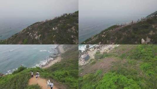 深圳西涌海滨旅游度假区东西冲穿越高清在线视频素材下载