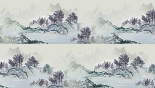 中国风水墨山水背景10高清在线视频素材下载