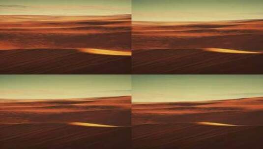 日落时沙丘的沙漠景观高清在线视频素材下载