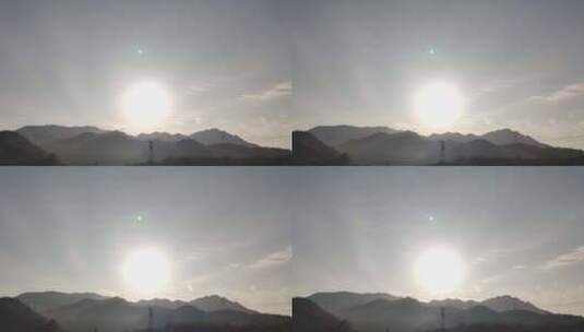 阳光照耀下的山峦风景高清在线视频素材下载