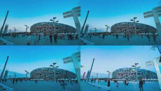 北京市奥林匹克公园鸟巢延时高清在线视频素材下载