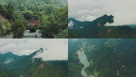 江西抚州大觉山风景区航拍合集高清在线视频素材下载