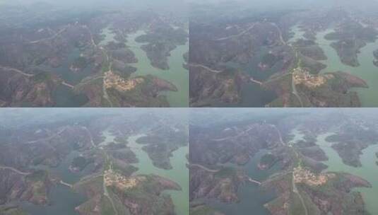 湖南郴州高倚岭风景区丹霞地貌航拍高清在线视频素材下载