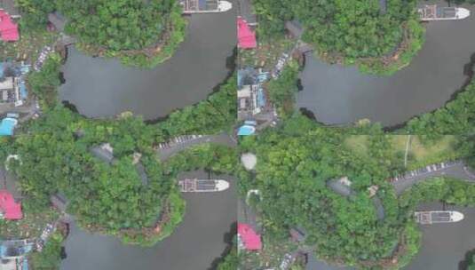 航拍衡阳平湖公园美景高清在线视频素材下载