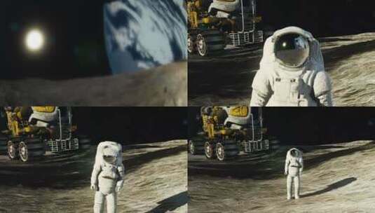 月球上的宇航员高清在线视频素材下载