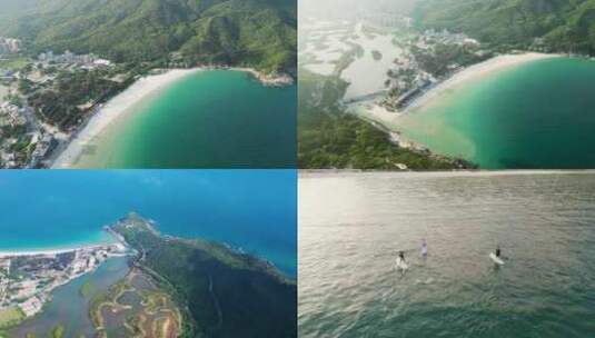 【4K】深圳大鹏东涌海岸线碧海蓝天高清在线视频素材下载