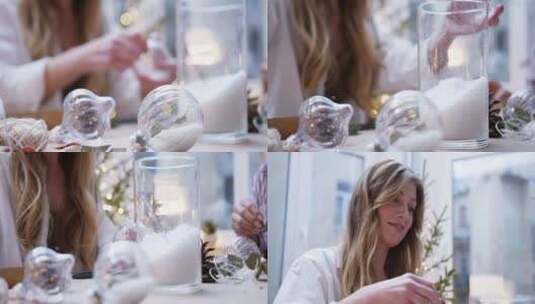 准备圣诞礼物的女人高清在线视频素材下载