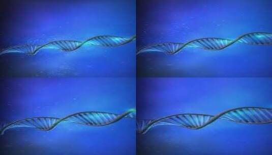 DNA链在蓝色背景下旋转高清在线视频素材下载