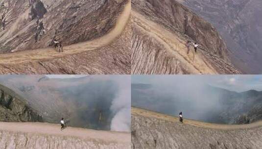 火山跳舞的女孩奔跑的女孩高清在线视频素材下载