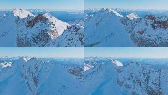 航拍四川阿坝黑水县达古冰川雪山风景高清在线视频素材下载