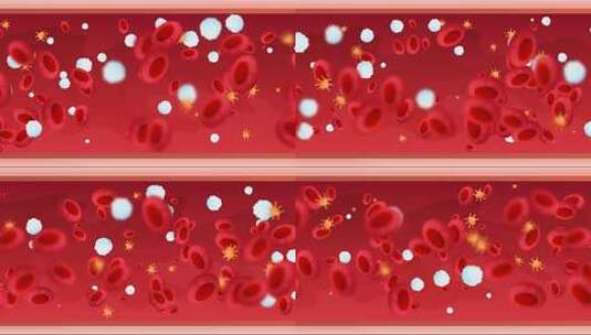 血液中红细胞白细胞及病毒的微观展示高清在线视频素材下载