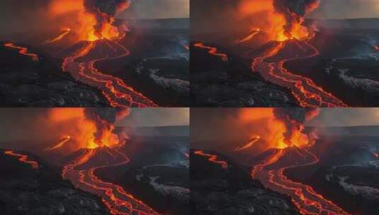 【正版】火山岩浆喷发高清在线视频素材下载