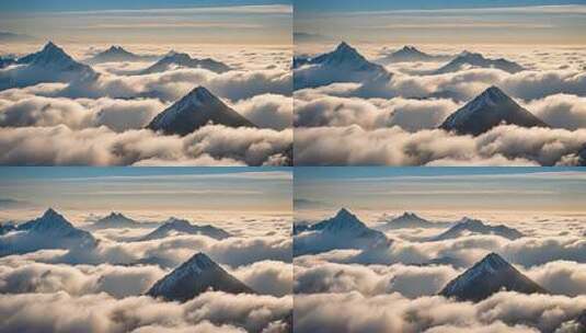 雪山云海高空全景高清在线视频素材下载