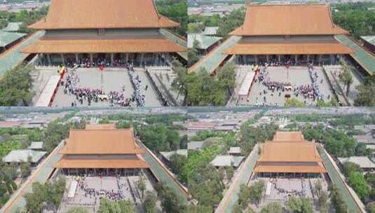 古建筑前传统仪式活动场景高清在线视频素材下载