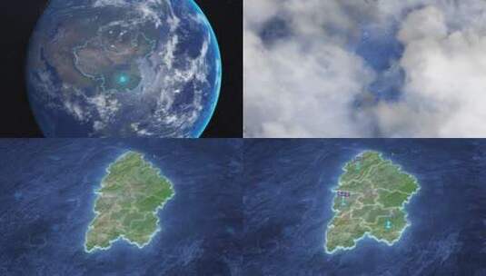湘西自治州-地球俯冲到区位地图高清AE视频素材下载