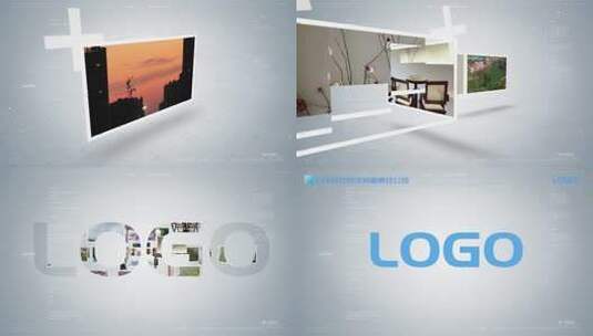 商务科技企业LOGO图片汇聚片头AE模板高清AE视频素材下载