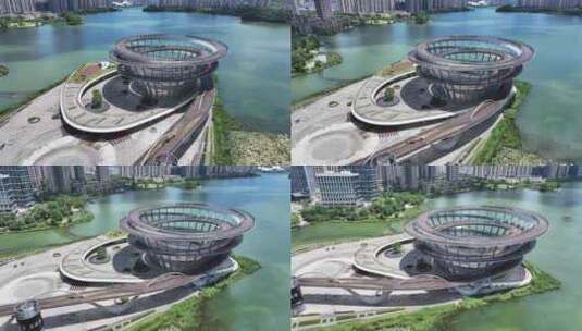 梅溪湖城市岛高清在线视频素材下载