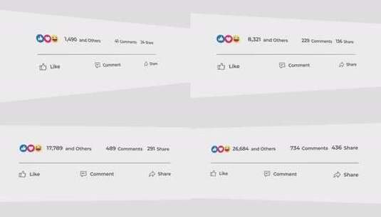 Facebook像评论一样的反应分享计数高清在线视频素材下载