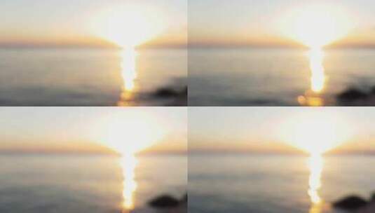 模糊的海边日落高清在线视频素材下载