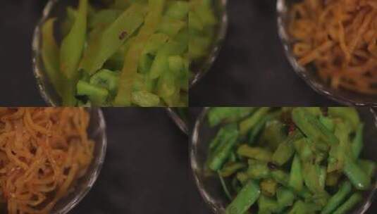 玻璃碗装各种榨菜咸菜 (2)高清在线视频素材下载
