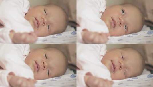 新生儿在床上睡觉高清在线视频素材下载