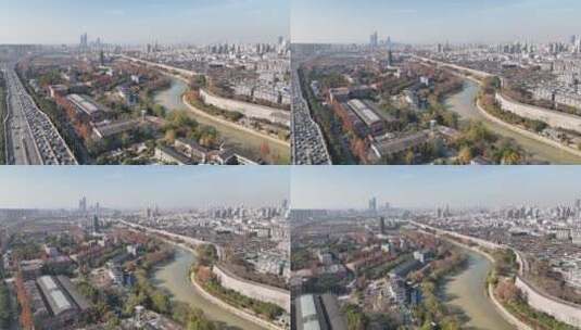 南京城市风景应天高架大报恩寺产业园城墙高清在线视频素材下载