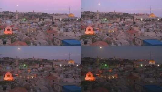 耶路撒冷老城的航拍高清在线视频素材下载