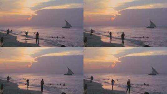 海边的日落美景高清在线视频素材下载