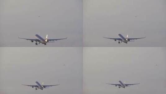 飞机从跑道起飞高清在线视频素材下载