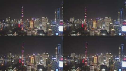 上海外滩陆家嘴夜景高清在线视频素材下载