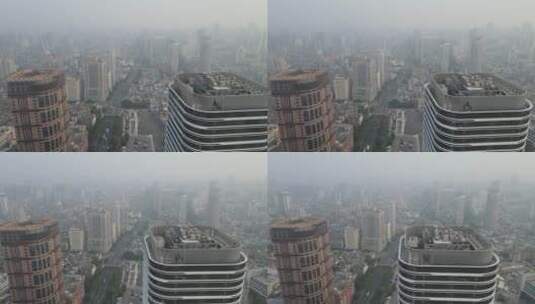 雾霾中的广州海珠高清在线视频素材下载