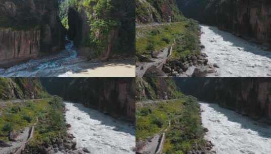西藏江河视频航拍藏区金沙江上游水流湍急高清在线视频素材下载