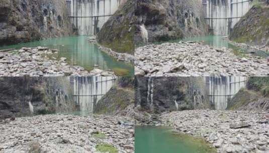 航拍峡谷水库高清在线视频素材下载