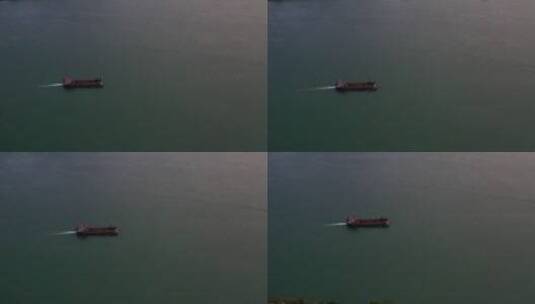 江面上的运货船只高清在线视频素材下载
