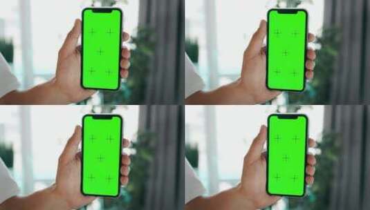带绿幕的手持手机高清在线视频素材下载