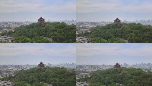 4K杭州城市古建筑航拍高清在线视频素材下载