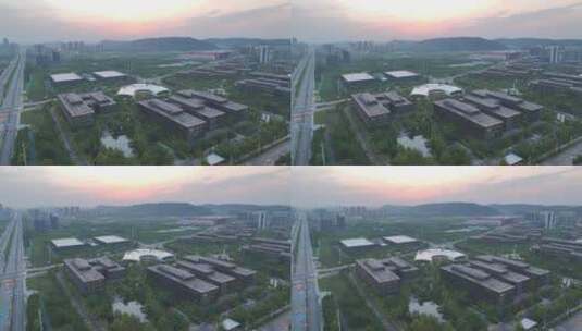 华为武汉研究所，略俯环绕镜头高清在线视频素材下载