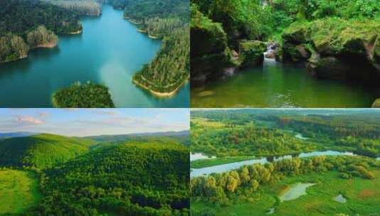 河流自然风景森林航拍延时植物山脉美景 (1)高清在线视频素材下载