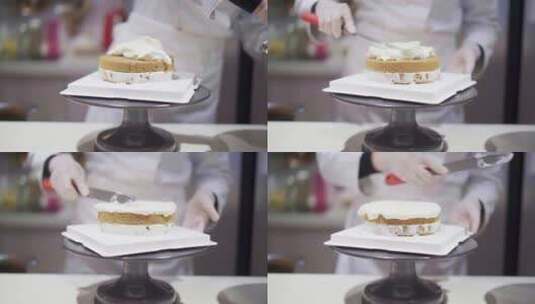 制作奶油蛋糕高清在线视频素材下载